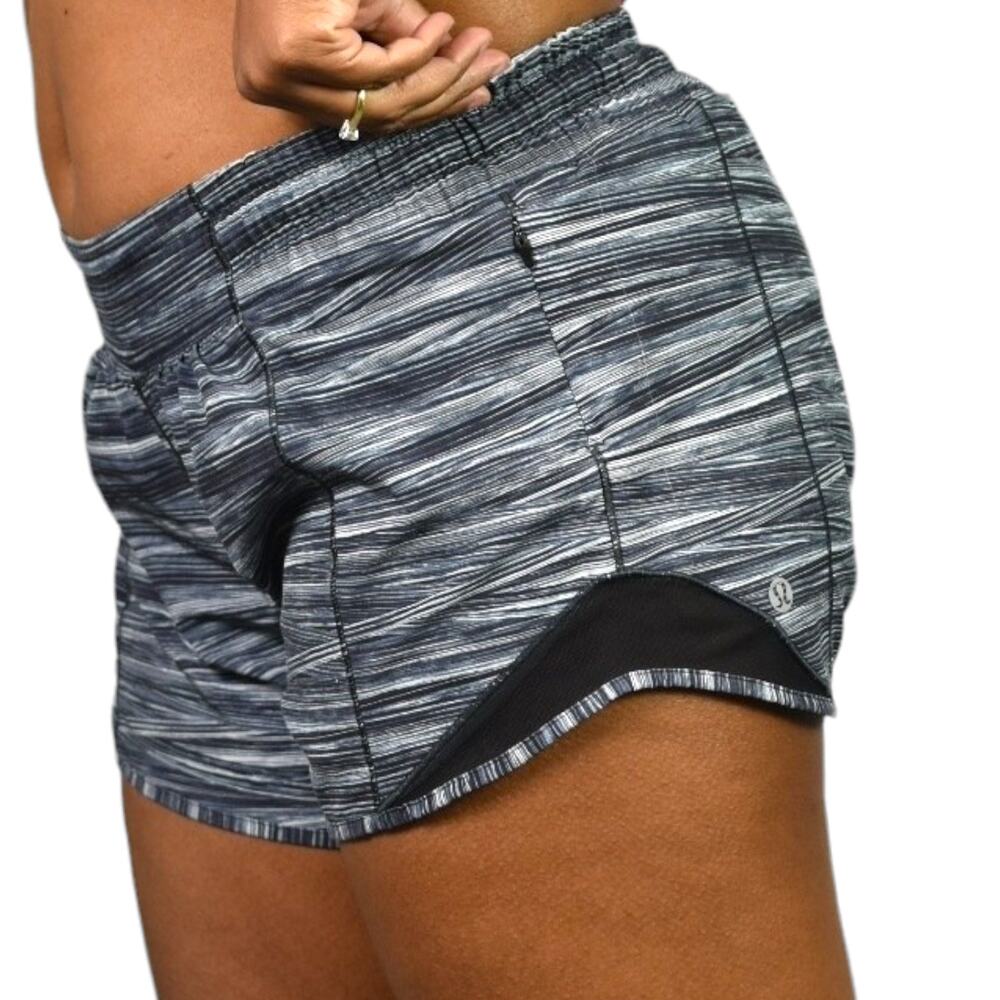 Lululemon Hotty Hot Short II Black Alpine Running Low Rise 4 inch Pockets Size 4